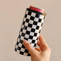 Checkered Slim Can Hard Koozie