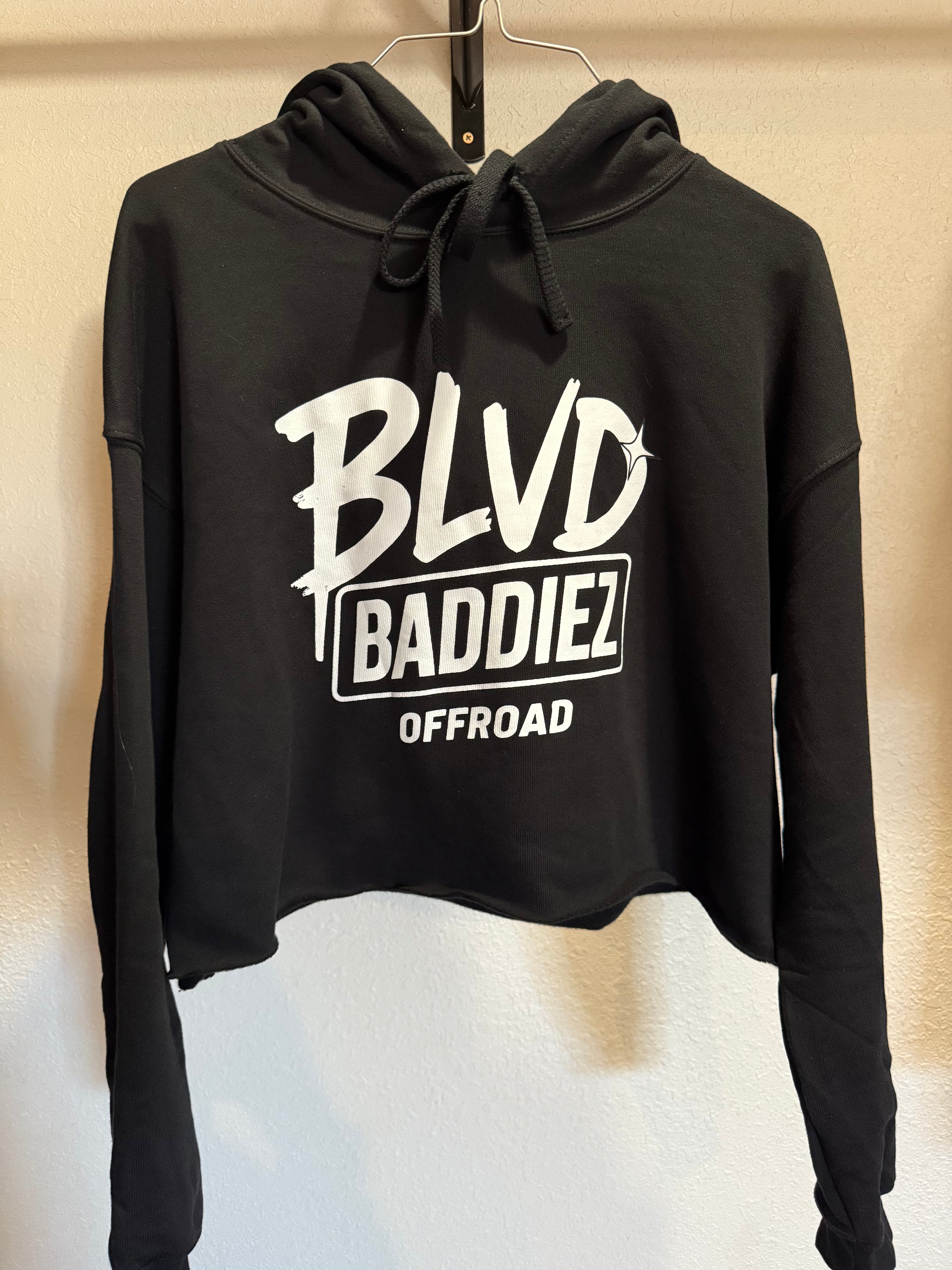 BLVD BADDIEZ Black Crop Hoodie